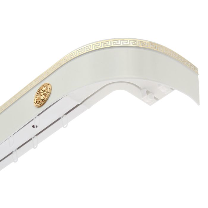 Карниз трехрядный «Ультракомпакт. Медуза», 280 см, с декоративной планкой 7 см, белый