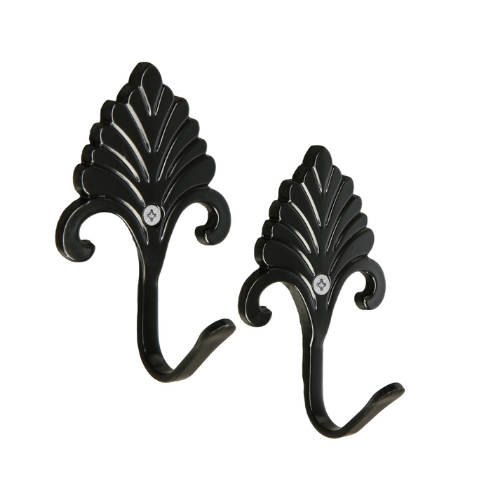 Держатель для штор однорожковый, CAPPIO KC111, черный, 2 шт.