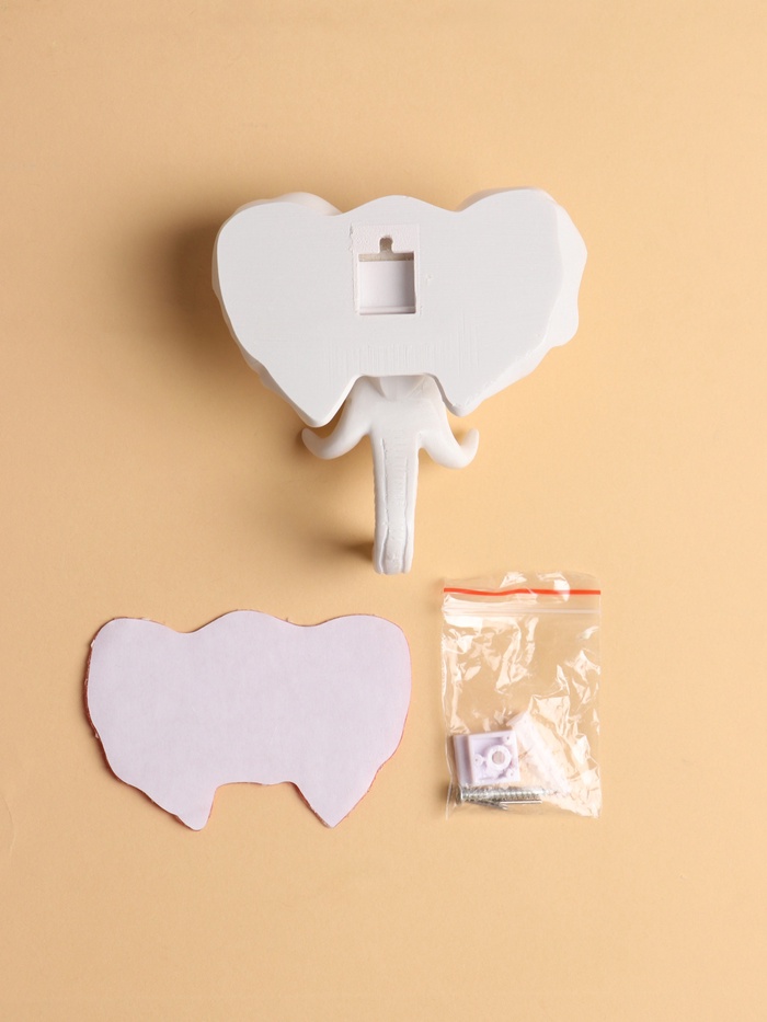 Декор настенный с вешалкой TAKE IT EASY «Слон», панно, 11×10.5 см, белый