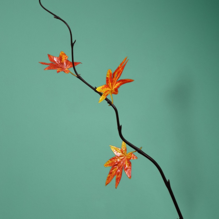 Интерьерный декор из бамбука, листья пластик, 200 см, оранжевый