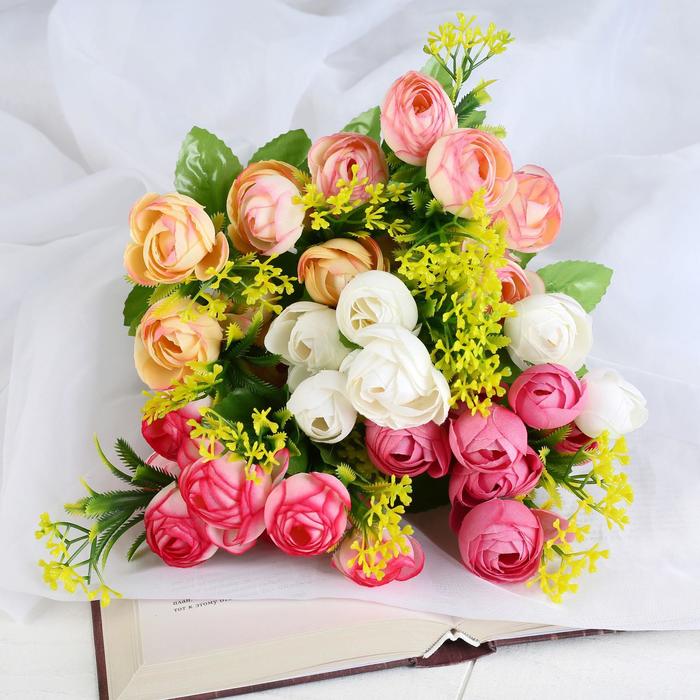 Букет искусственный «Яркие пионы», h=28 см, МИКС