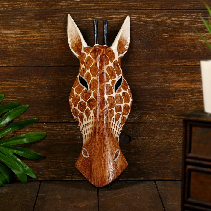 УЦЕНКА Маска дерево «Жираф» 30×11×4.5 см