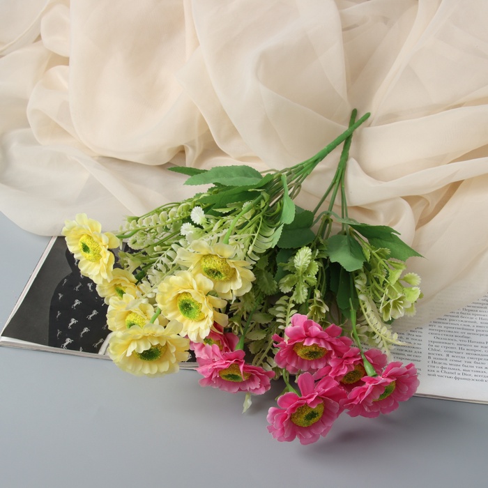 Букет искусственный «Матрикария с папоротником», h=32 см, МИКС