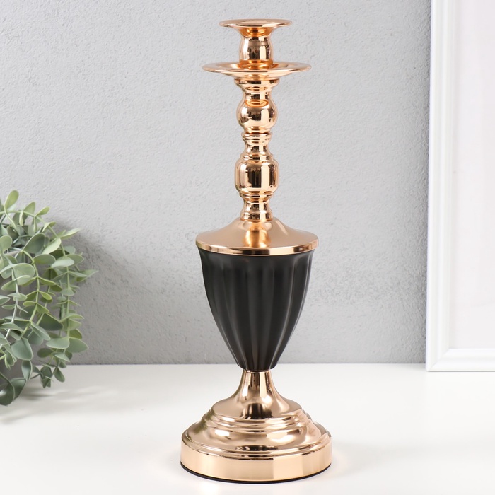 Металлический подсвечник на 1 свечу «Довиль», d=2.5 см, 11.5×11.5×32 см