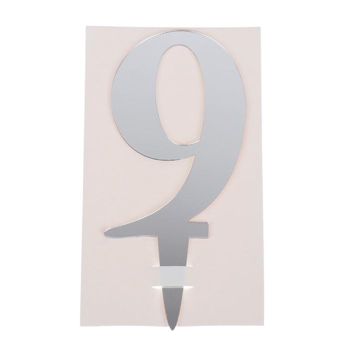 Топпер для торта «9», акрил, МИКС