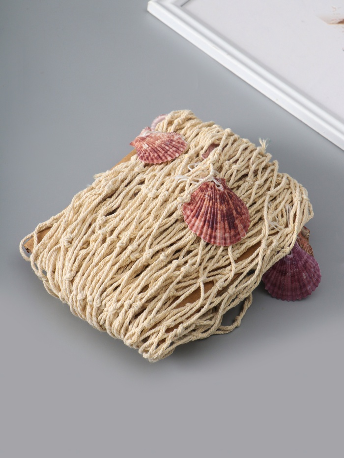 Декоративная сетка настенная с ракушками «Белая», 100×200 см,