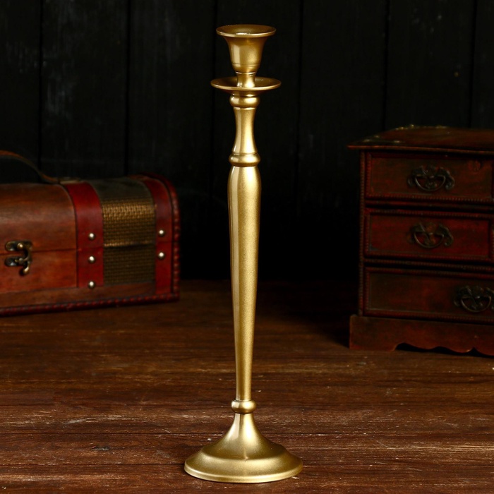 Подсвечник металлический на 1 свечу «Инсерт», алюминий 9×9×33 см