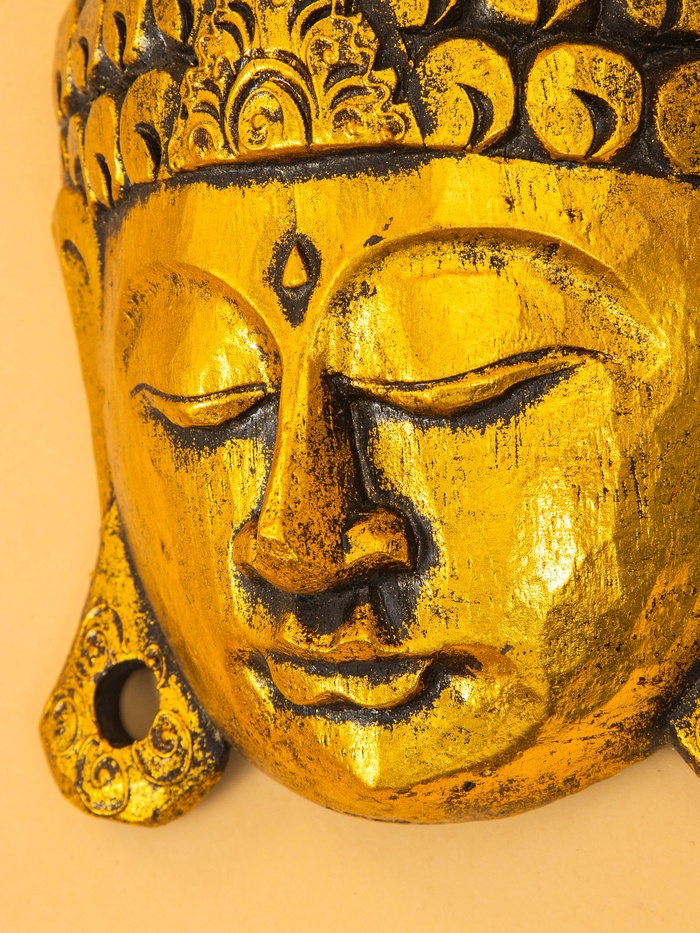 Сувенир интерьерный «Будда», 16×6×22 см, дерево, золото