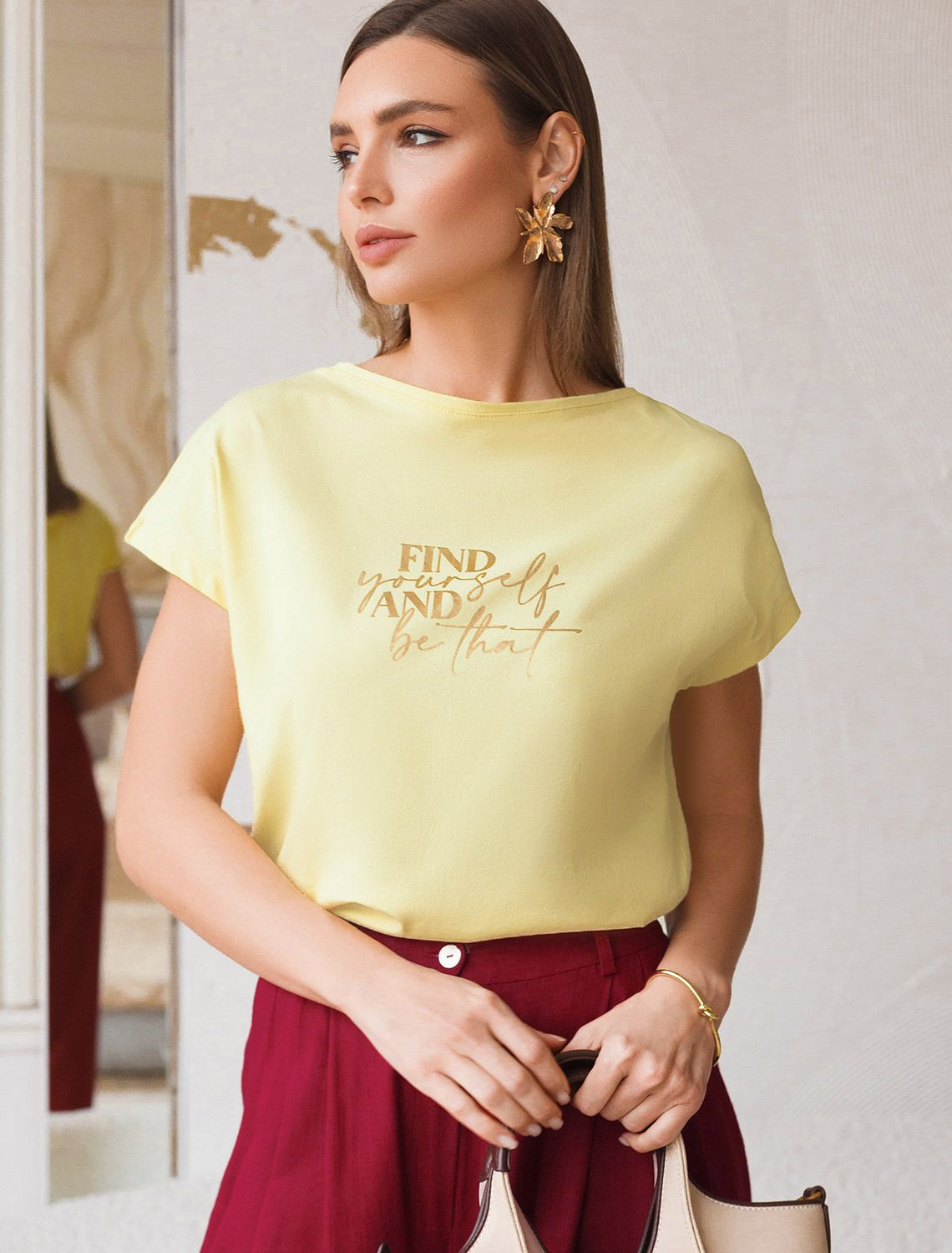 АКЦИЯ! 990руб. Было:1290руб. Футболка из хлопкового облегченного полотна с авторским принтом