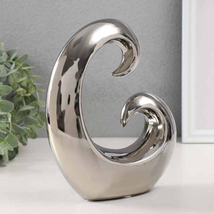 УЦЕНКА Фигурка керамика «Абстракция. Амулет», под серебро, 17×5.5×19 см