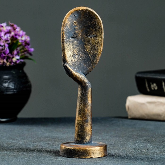 Фигурка гипс «Бюст: Маска в руке», винтаж, 20 см