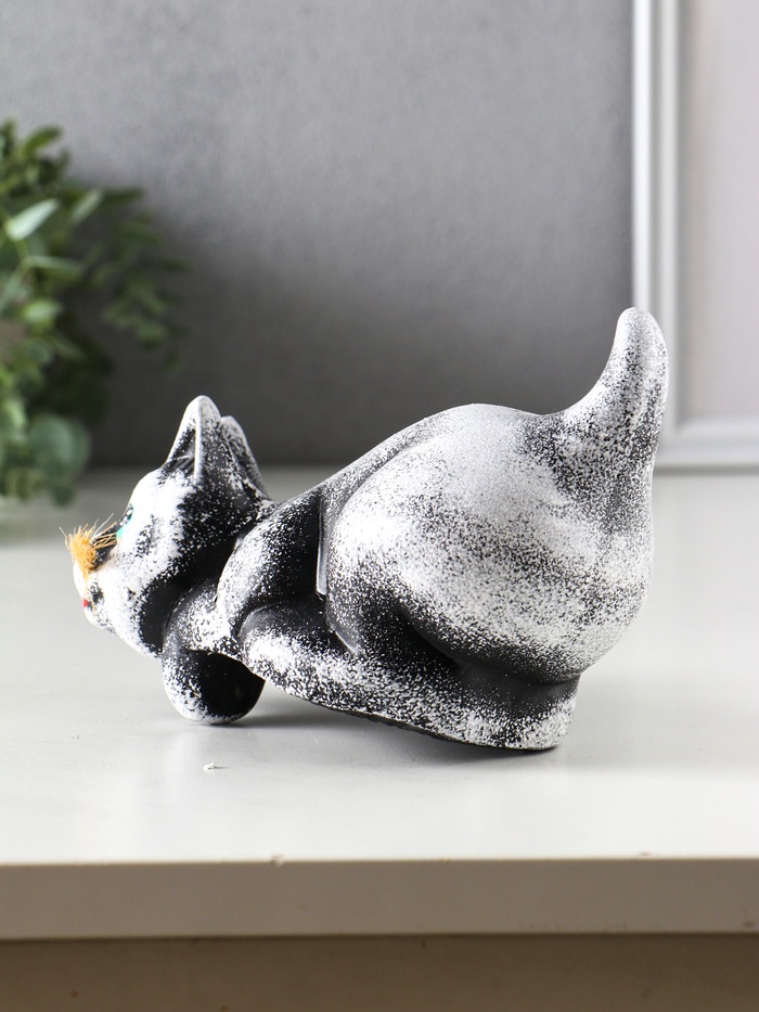 Копилка для денег «Кот Василий», гипс, 11.5×18×9 см, белый