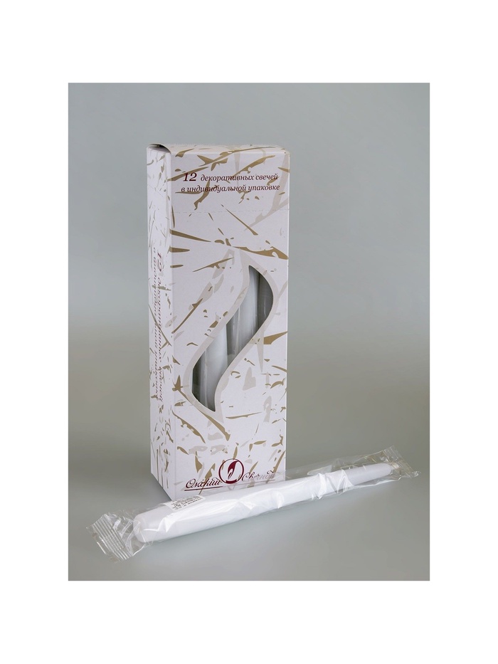 Свеча античная, 2.3×24.5 см, 5 ч, 55 г, белая