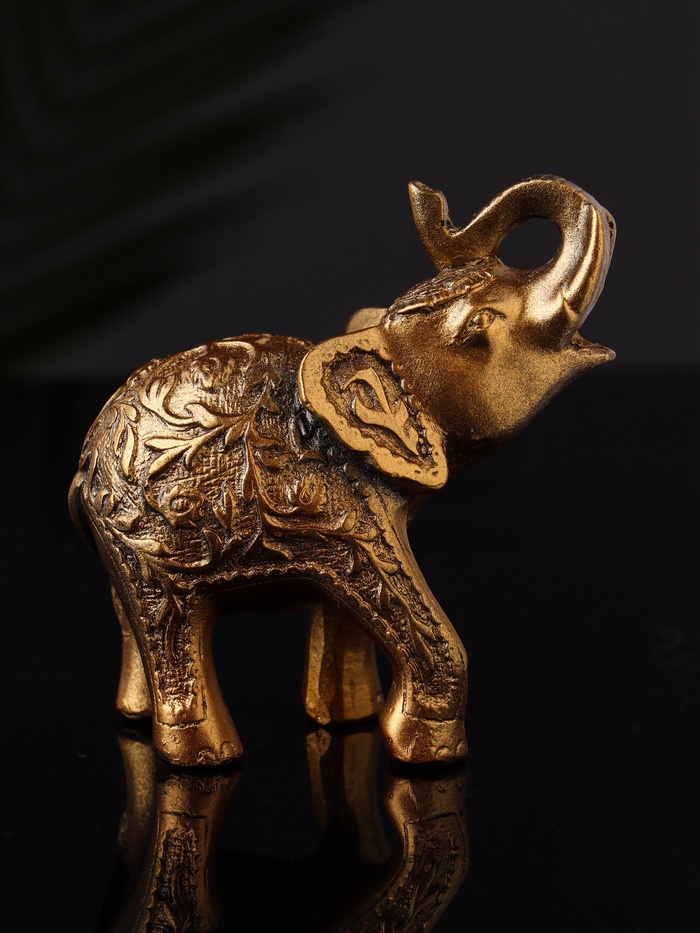 Фигурка гипс «Слон резной», 10×9.5×3 см, под бронзу