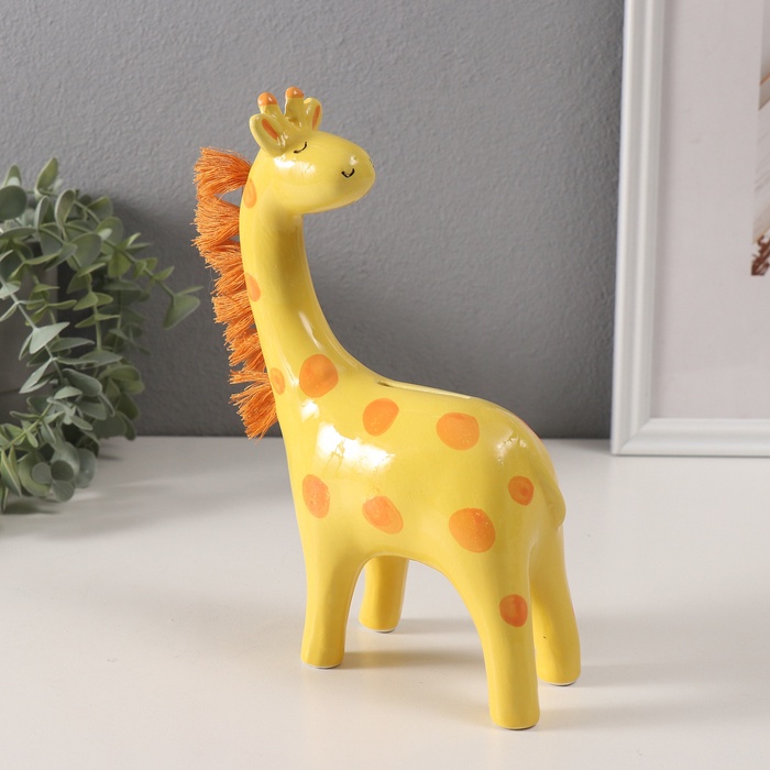 Копилка для денег «Жирафик с пушистой гривой», керамика, 5.7×13.8×20.5 см