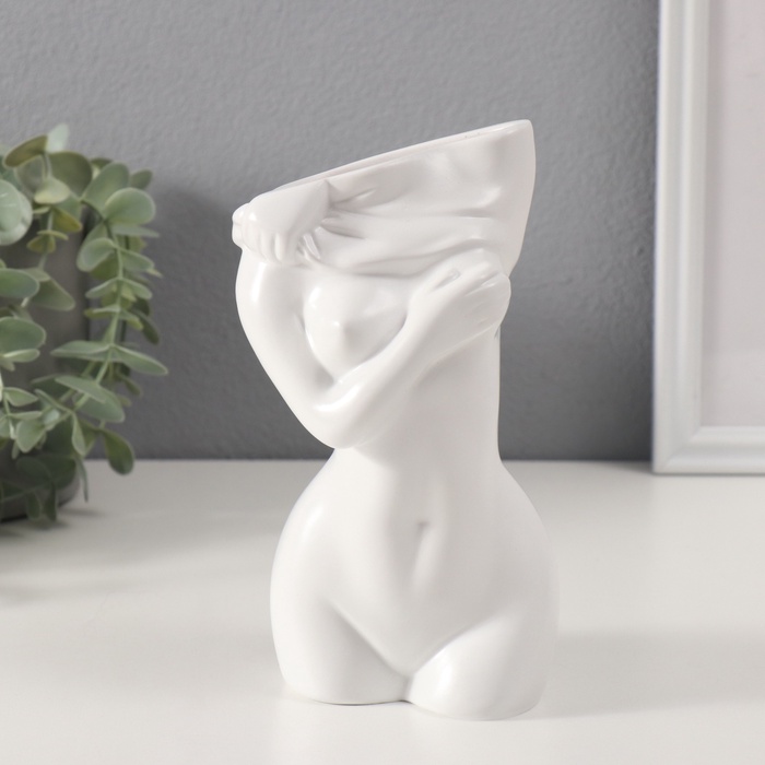 Фигурка - подставка для мелочей «Скульптура. Женское тело», вазон полистоун, 9.9×18.6 см