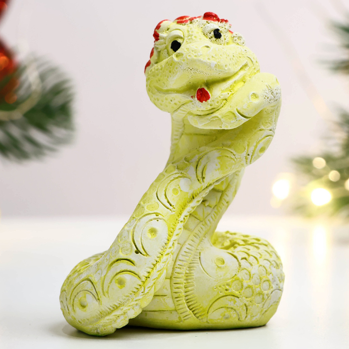 Фигурка гипс «Змея Галатея», лимонная, 7×5 см