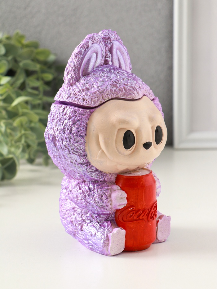 Шкатулка для украшений «Чудик с банкой» 15×8 см, сиреневый