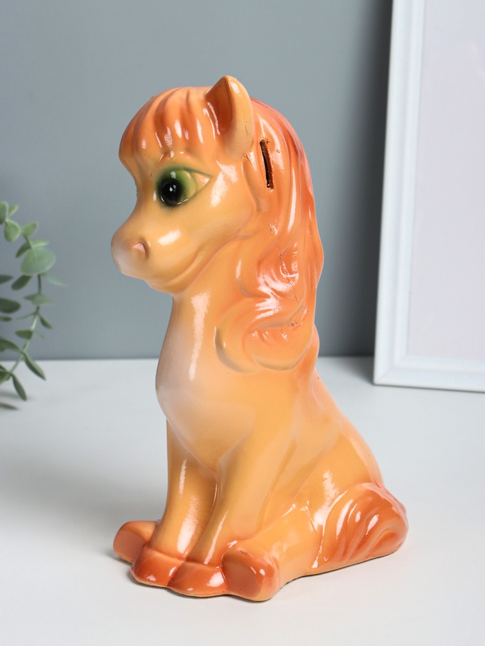 Копилка для денег «Лошадка веселая», гипс, 27 см, коричневый