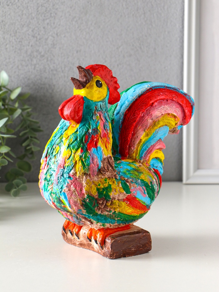 Копилка для денег «Петух», гипс, 21.5×19×11 см