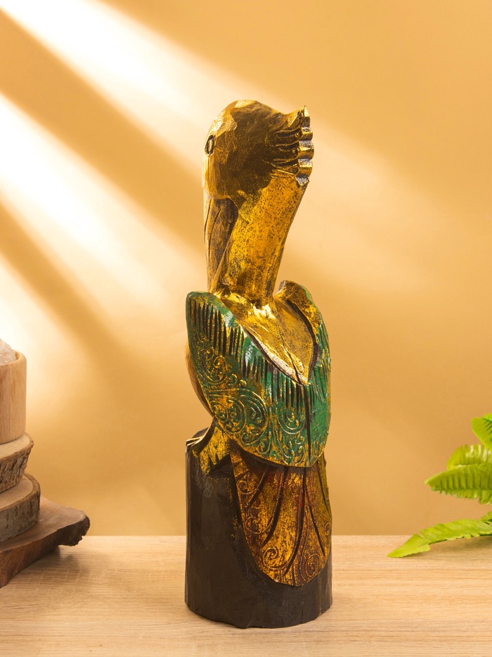 Сувенир интерьерный «Пеликан», 10×10×33 см, дерево, золото