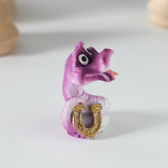 Фигурка полистоун «Змейка с подковой», 2.5×2.5×4 см, МИКС