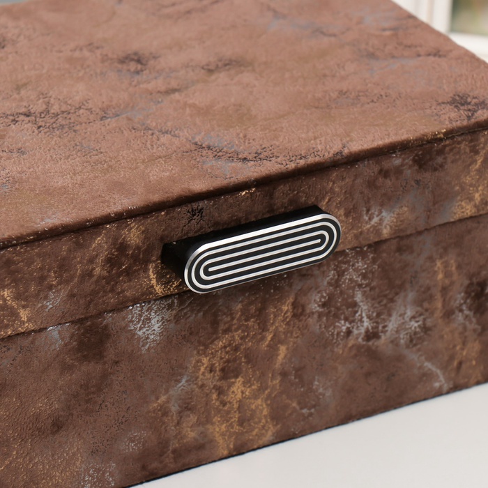 Шкатулка для украшений «Гранит», дерево, искусственная кожа, 24×16×10.3 см