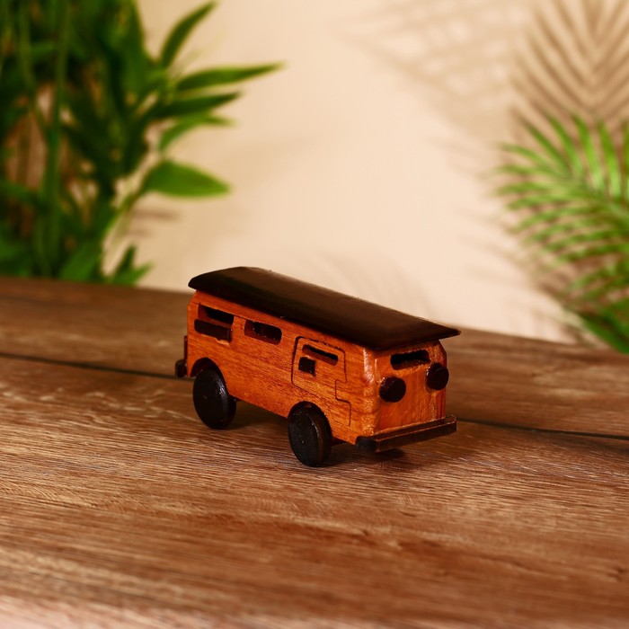 Сувенир «Автобус», 13×4.5×7 см, тиковое дерево