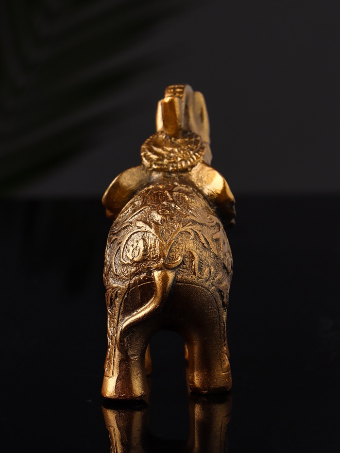 Фигурка гипс «Слон резной», 10×9.5×3 см, под бронзу