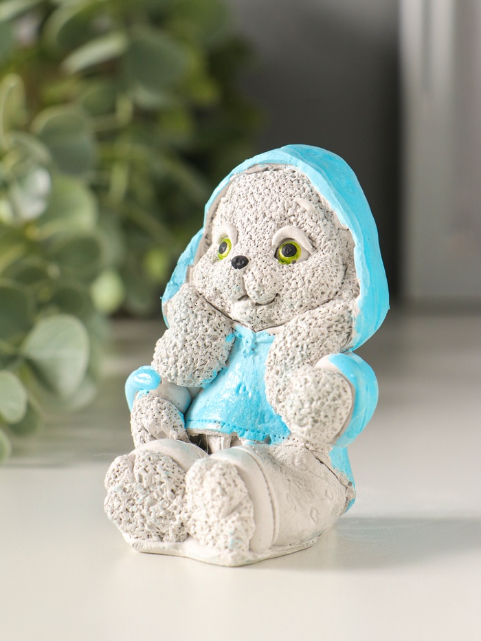 Фигурка гипс «Кролик в худи», 7×5×4 см, серый