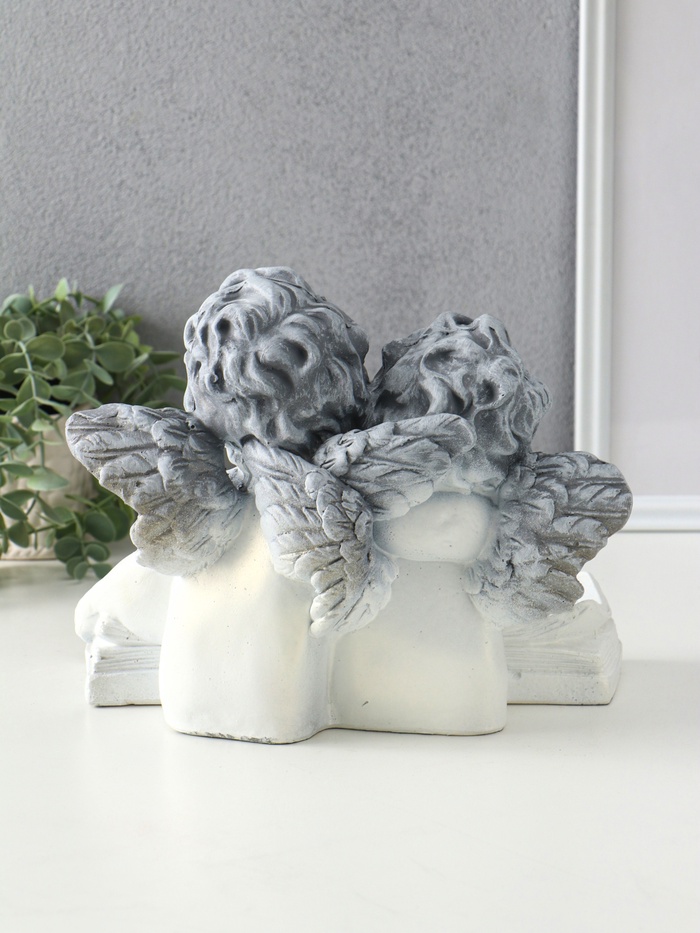 Фигура гипс «Два ангела с книгой», 26×21.5×17 см, антик