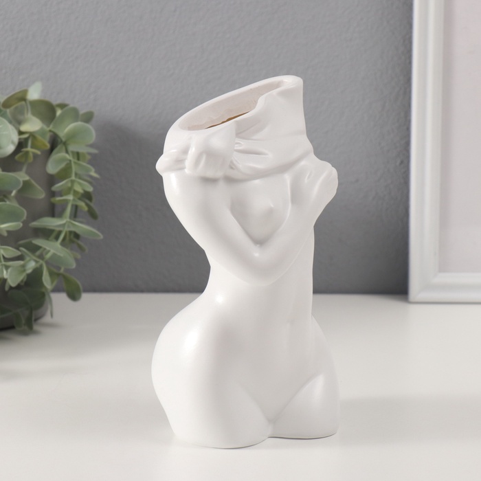 Фигурка - подставка для мелочей «Скульптура. Женское тело», вазон полистоун, 9.9×18.6 см