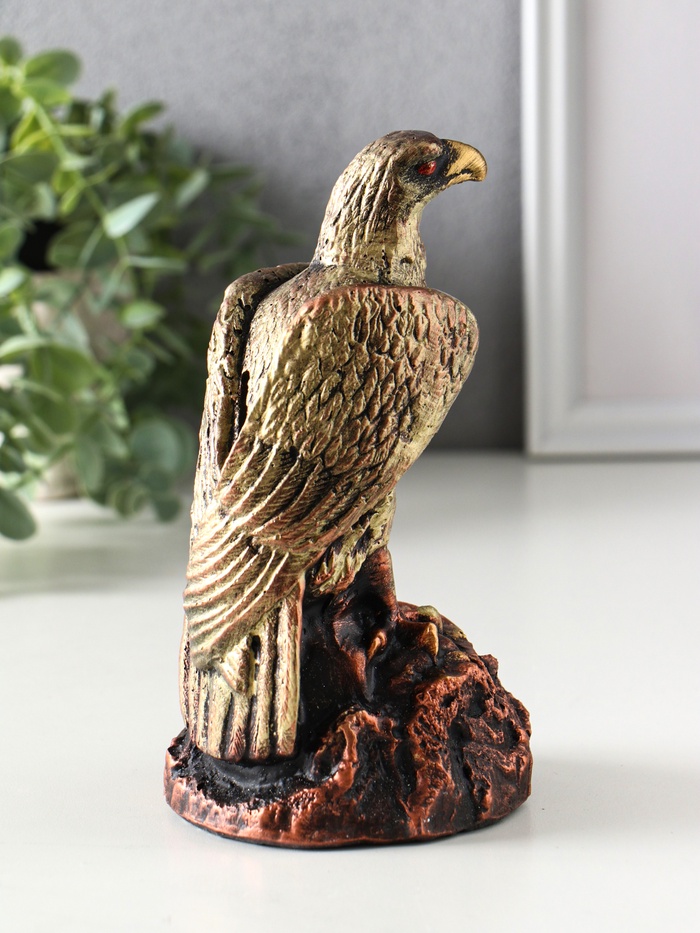 Копилка для денег «Орёл», гипс, 17.5×10×10 см, золотистый