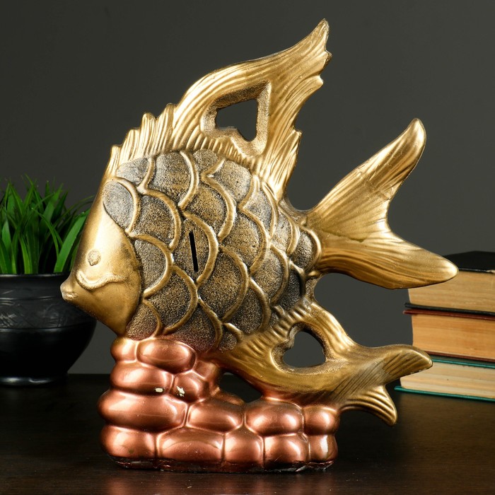 Копилка для денег «Золотая рыбка», гипс, 29×26.5×7 см