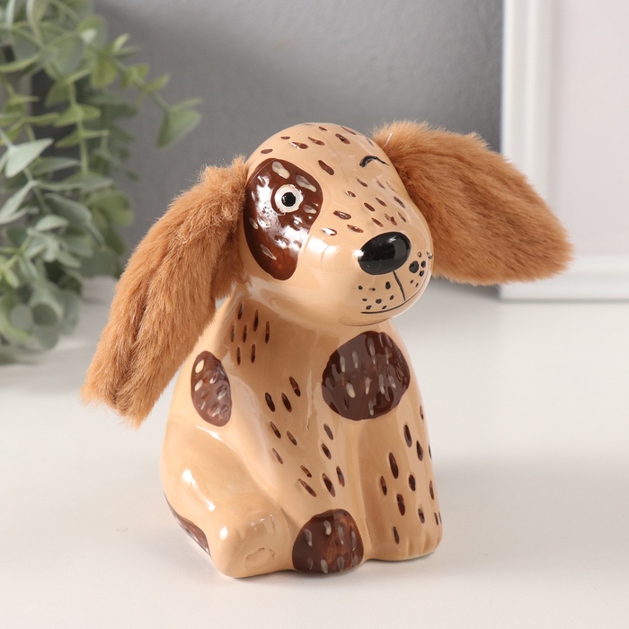 Копилка для денег «Озорная собачка», керамика, 8.6×11.8×13.1 см