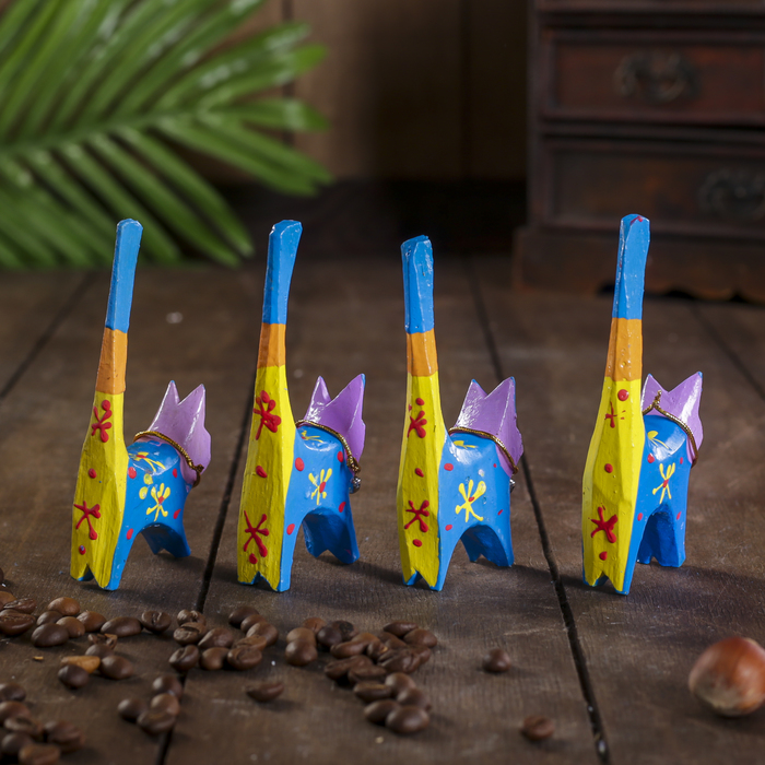 Сувенирный набор «Кошечки цветные под кольца», 4 шт., 7×5×10 см