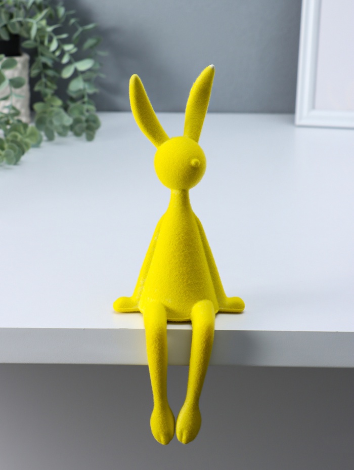 Фигурка настольная «Зайчик», жёлтый, на полку, 9×10×28 см