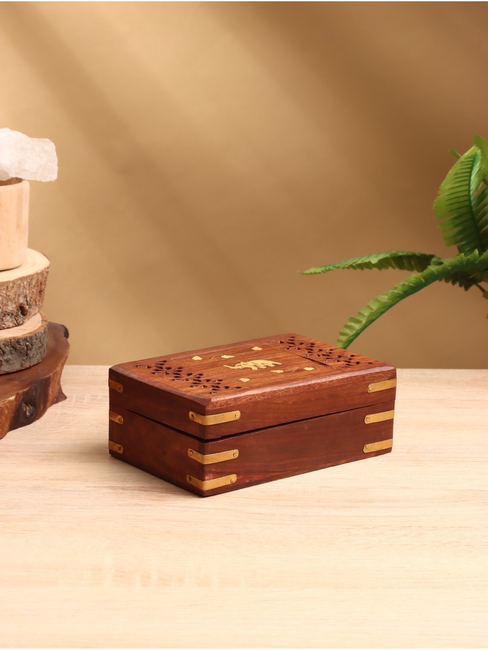 УЦЕНКА Шкатулка «Резной слоник», 15×10×6, дерево