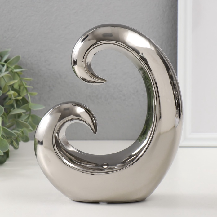 УЦЕНКА Фигурка керамика «Абстракция. Амулет», под серебро, 17×5.5×19 см