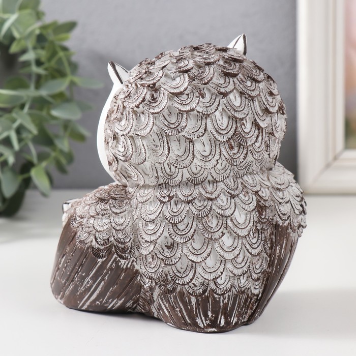 Фигурка полистоун «Совушка с совёнком, с золотыми глазами», 13.5×11.5×7.5 см
