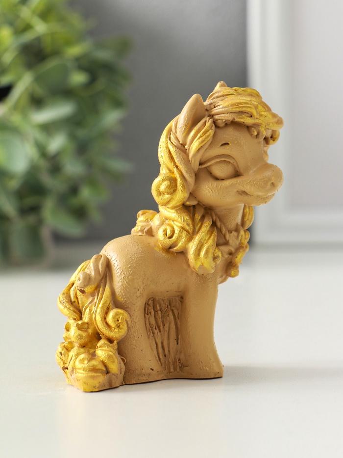 Фигурка полистоун «Лошадь стоящая», 10×8×4 см, бежевый