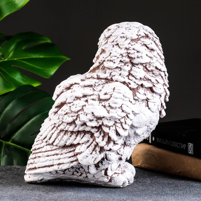 Фигурка гипс «Сова», 22×25×25 см, бело-коричневая