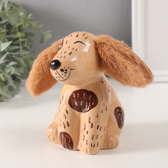 Копилка для денег «Озорная собачка», керамика, 8.6×11.8×13.1 см