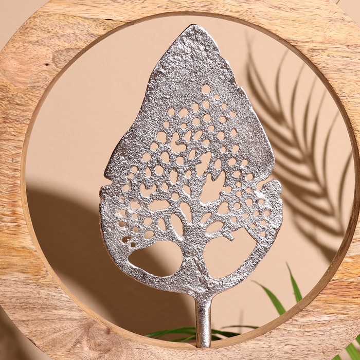 Сувенир интерьерный в деревянном кольце «Лист», 30×8×33 см
