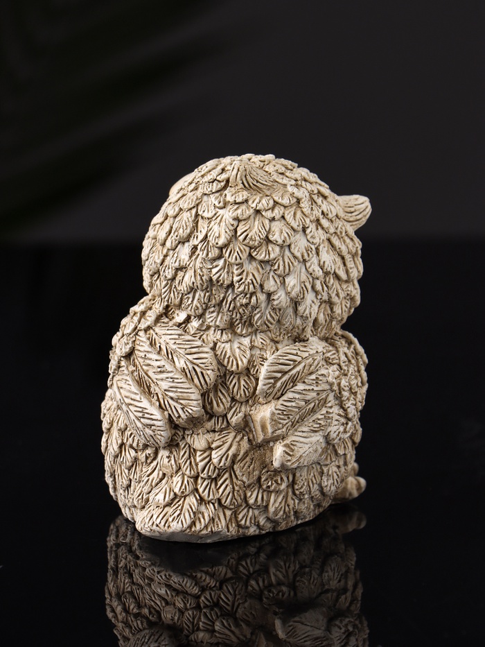 Фигурка гипс «Филин с бантом», 8×6×6.5 см, бежевый