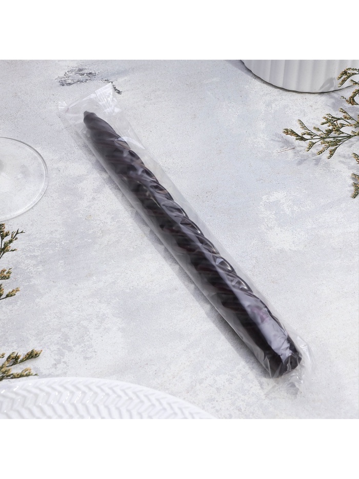 Свеча витая, 2.3×24.5 см, 5 ч, 50 г, чёрная