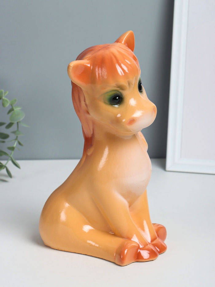 Копилка для денег «Лошадка веселая», гипс, 27 см, коричневый