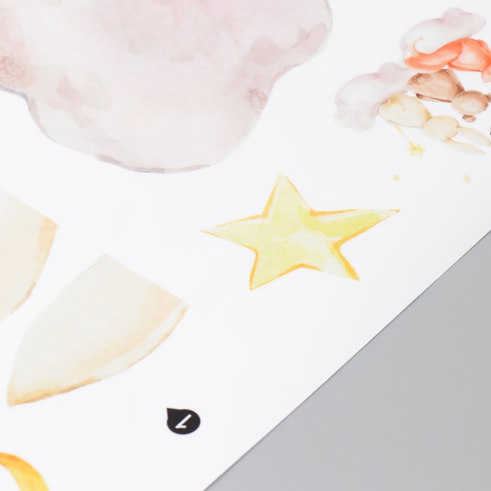 Наклейка интерьерная цветная «Хвостики на облачке», 35×60 см