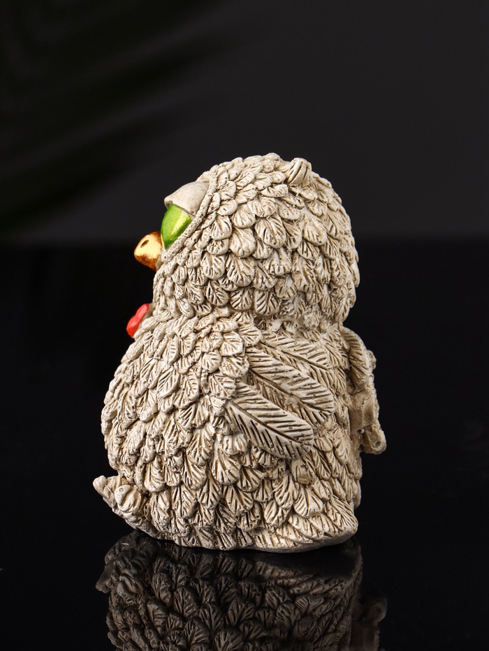 Фигурка гипс «Филин с бантом», 8×6×6.5 см, бежевый