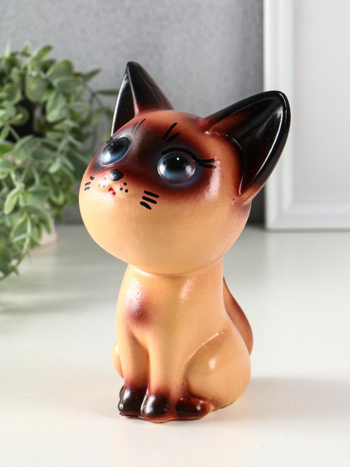 Копилка для денег «Котёнок сиамский», гипс, 19.5×12×12.5 см